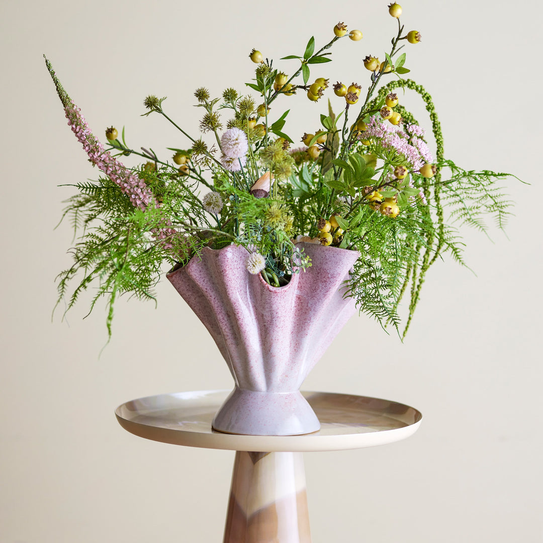 BLOOMINGVILLE Plier Stoneware Vase, H29cm, Rose