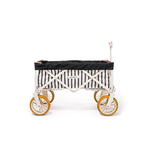 BUSINESS & PLEASURE CO Folding Beach Cart, Monaco Black Stripe
