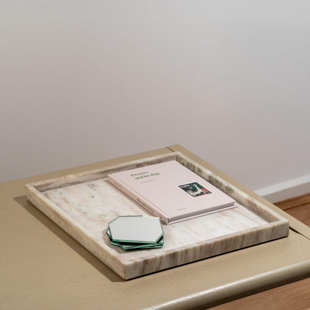 BLOOMINGVILLE Majsa Marble Tray, Brown, W35cm