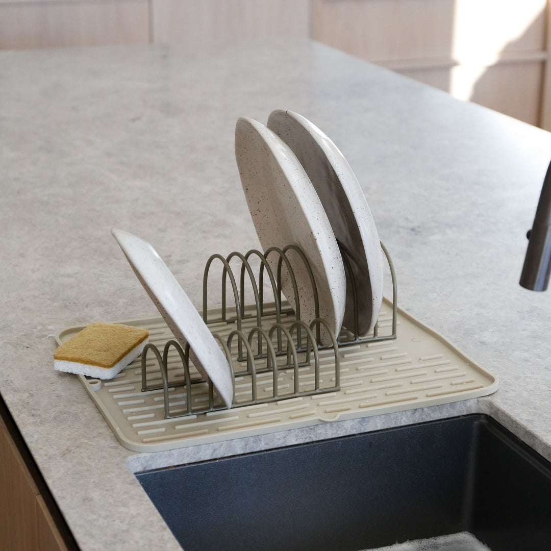 DESIGNSTUFF DRIP Dish Drainer, Khaki (Set of 2)