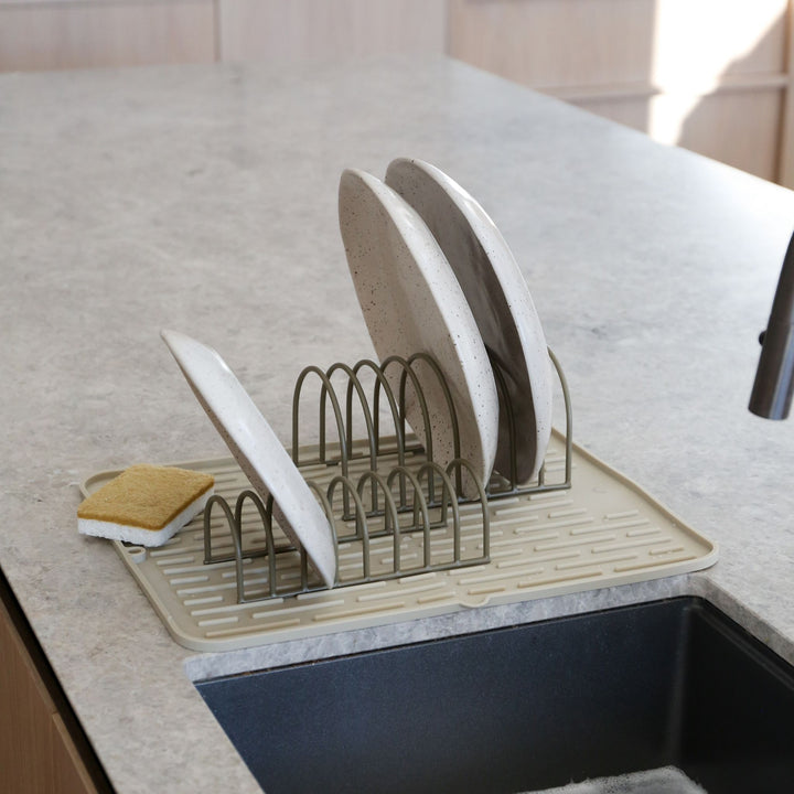 DESIGNSTUFF DRIP Dish Drainer, Khaki (Set of 2)