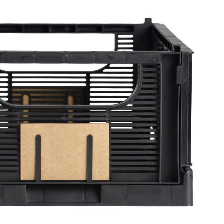 DESIGNSTUFF Linear Collapsible Crate, M, 33x25cm, Black (Set of 2)