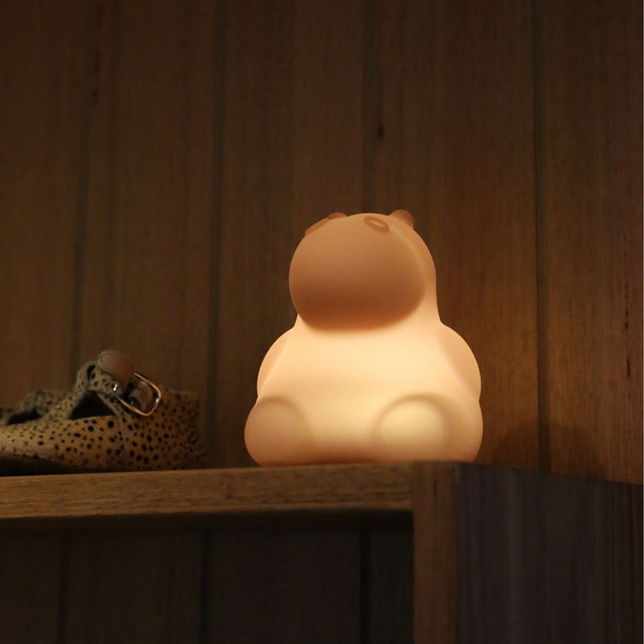 DESIGNSTUFF LUMA Little Hippo Night Lamp, Clay