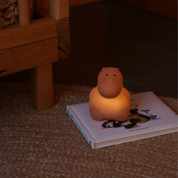 DESIGNSTUFF LUMA Little Hippo Night Lamp, Clay