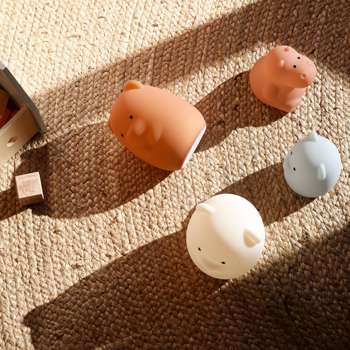 DESIGNSTUFF LUMA Little Hippo Night Lamp, Clay