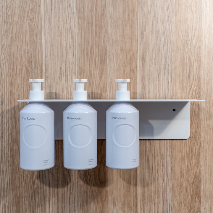 DESIGNSTUFF Shelf w/ Triple Soap Dispenser Holder, L40 cm, White