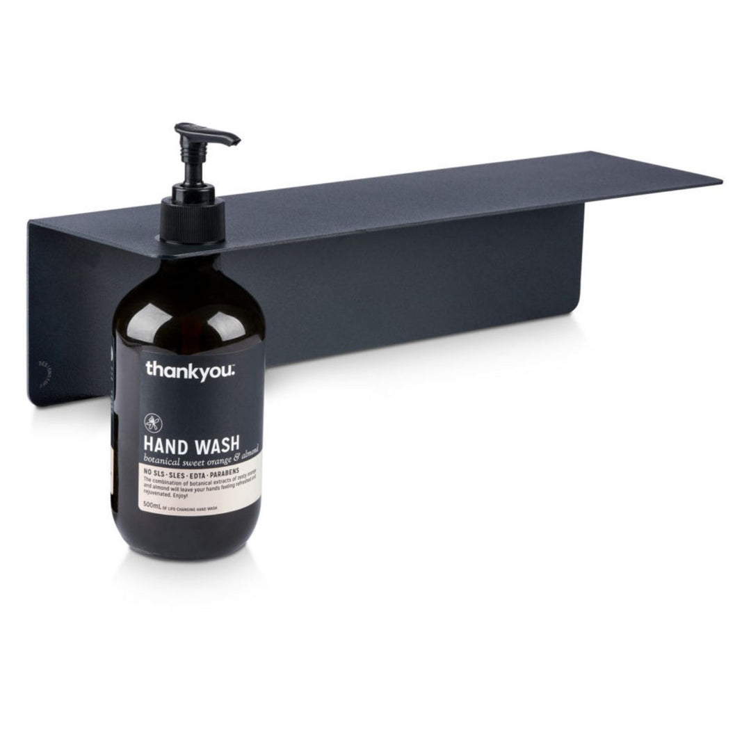 DESIGNSTUFF Shelf w/ Single Soap Dispenser Holder, L40 cm, Black