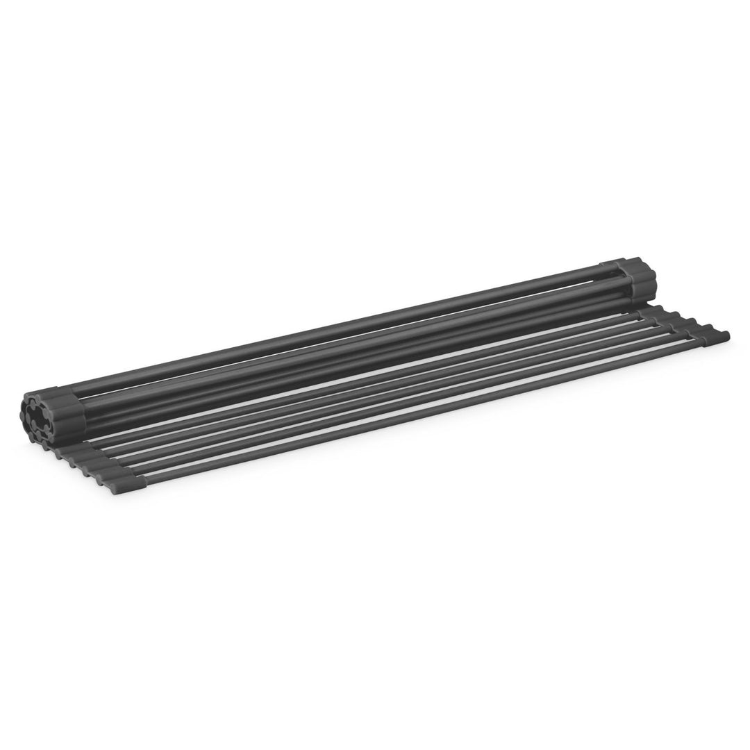 DESIGNSTUFF DRIP Silicone Fold Dish Drying Rack, Black