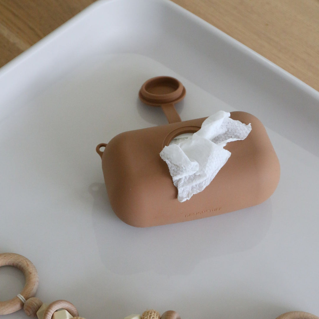 DESIGNSTUFF CUBI Wet Wipes Cover, Camel