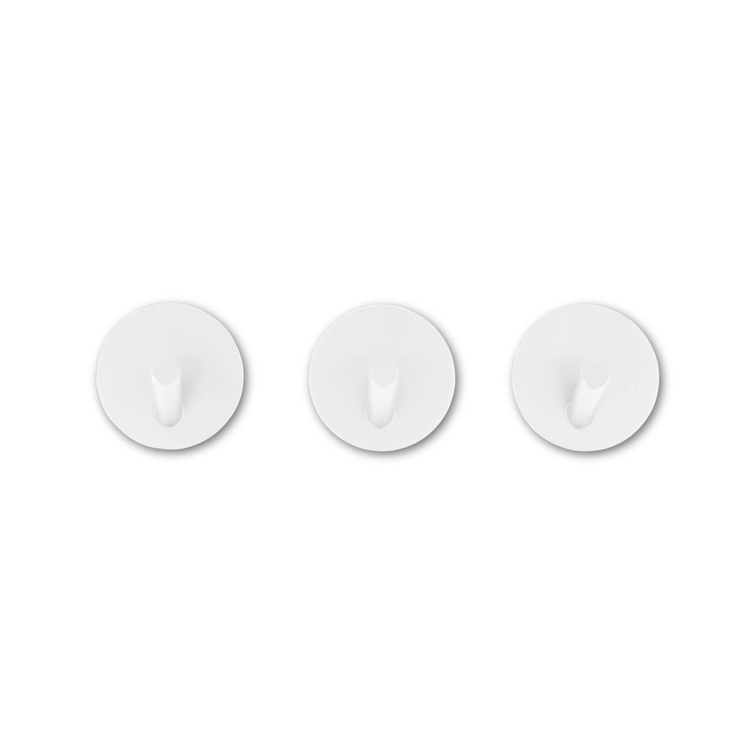 DESIGNSTUFF Stainless Steel Hook Self-Adhesive, White (Set of 3)