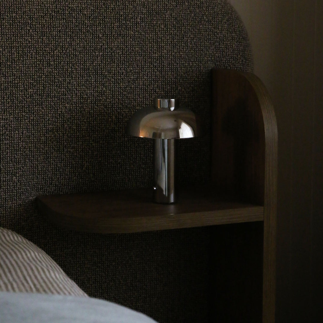 DESIGNSTUFF LUME Elio Pillar Portable Lamp, Chrome/Chrome