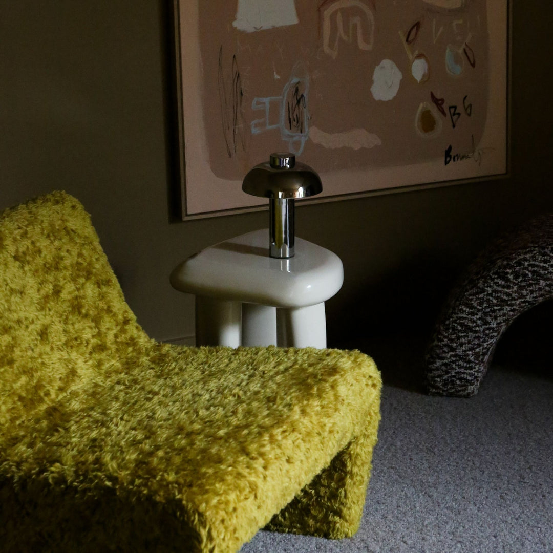 DESIGNSTUFF LUME Elio Pillar Portable Lamp, Chrome/Chrome