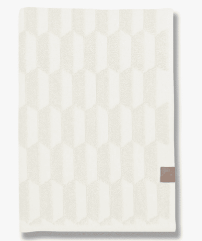 METTE DITMER Geo Hand Towel, Organic Cotton, 35x55cm, Off-White (2 Pack)