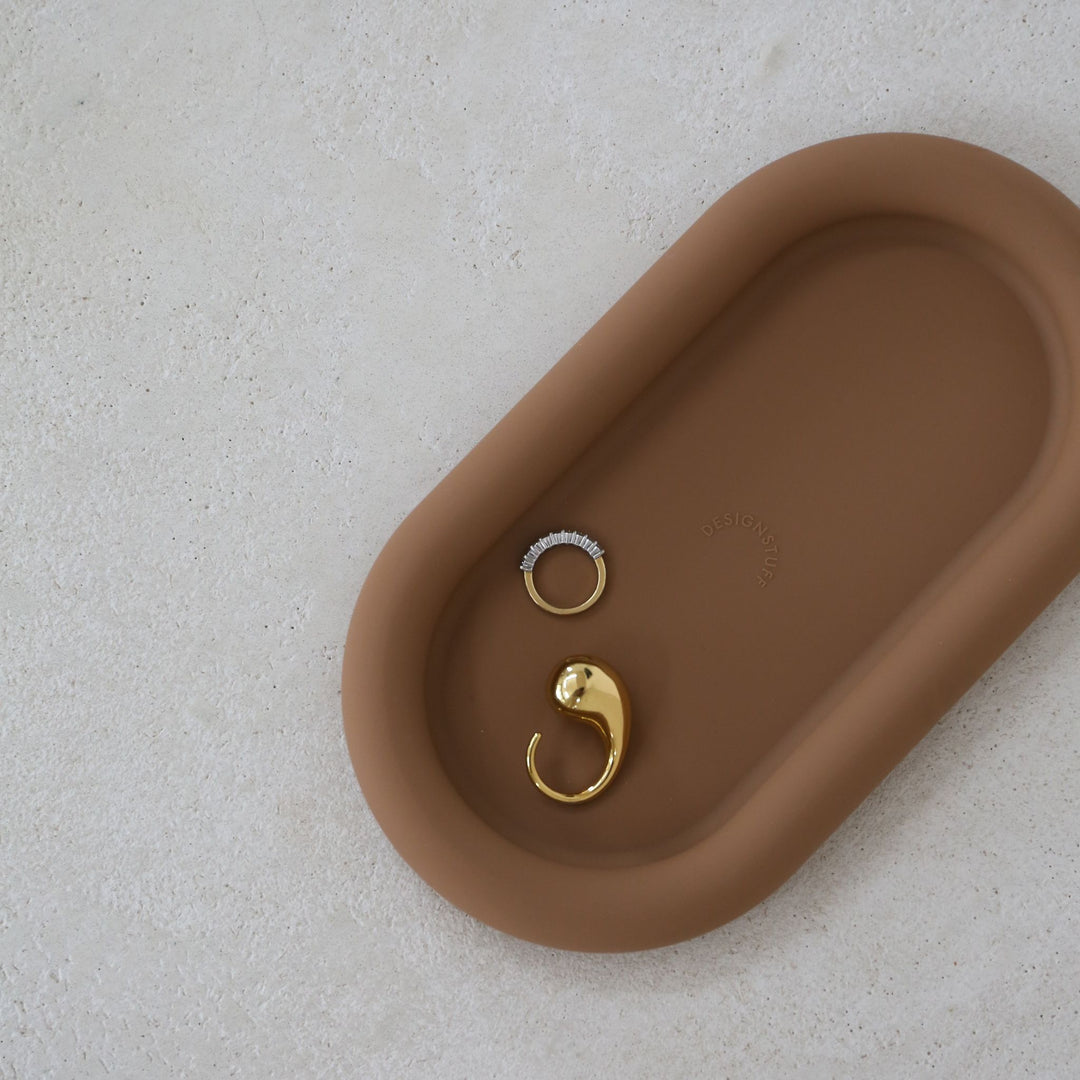 DESIGNSTUFF RUND Bubble Tray, 22cm, Camel