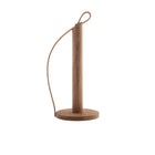 EKTA LIVING Hands On Paper Towel Holder, Oiled Oak/Leather