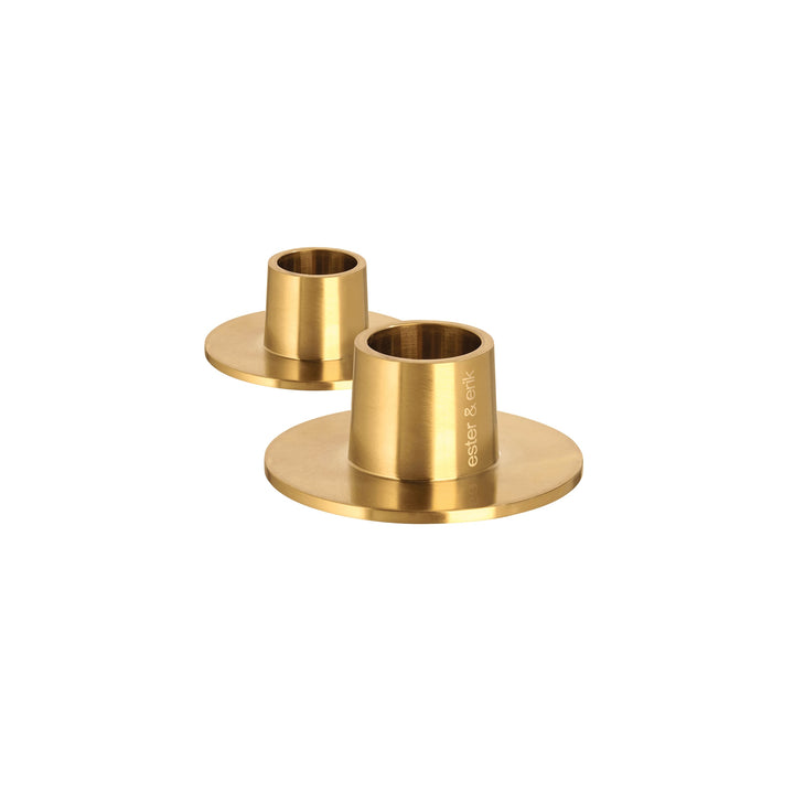 ESTER & ERIK Candle Holder, Matt Gold (Set of 2)