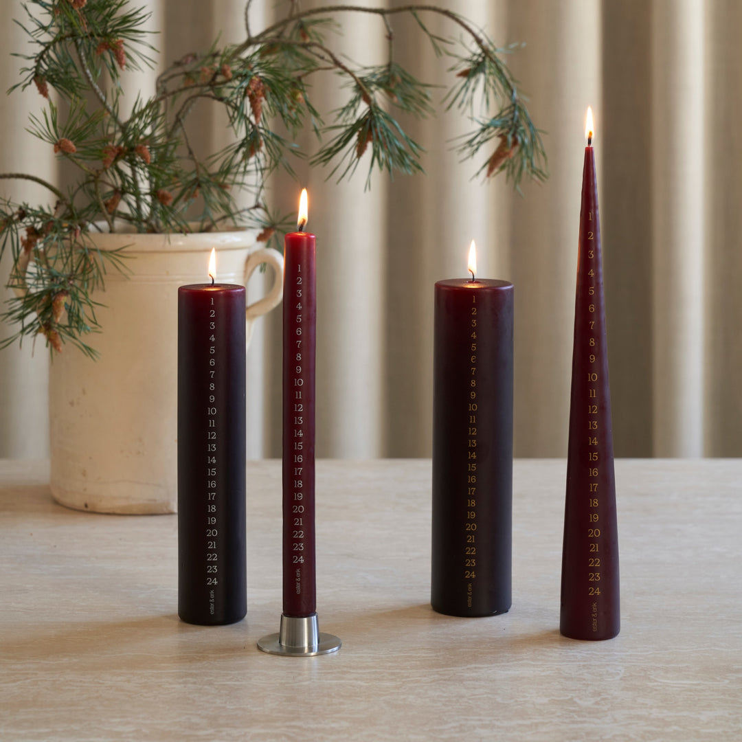 ESTER & ERIK Candle Holder, Matt Silver (Set of 2)