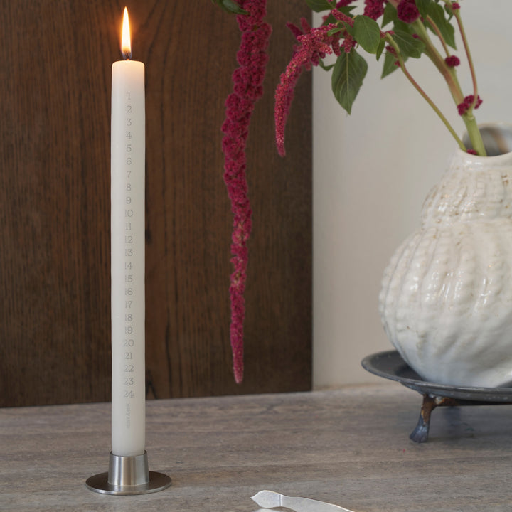 ESTER & ERIK Candle Holder, Matt Silver (Set of 2)