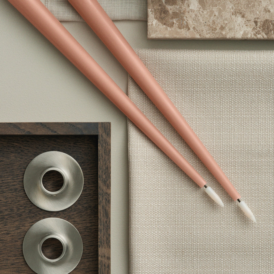 ESTER & ERIK Candle Holder, Matt Silver (Set of 2)