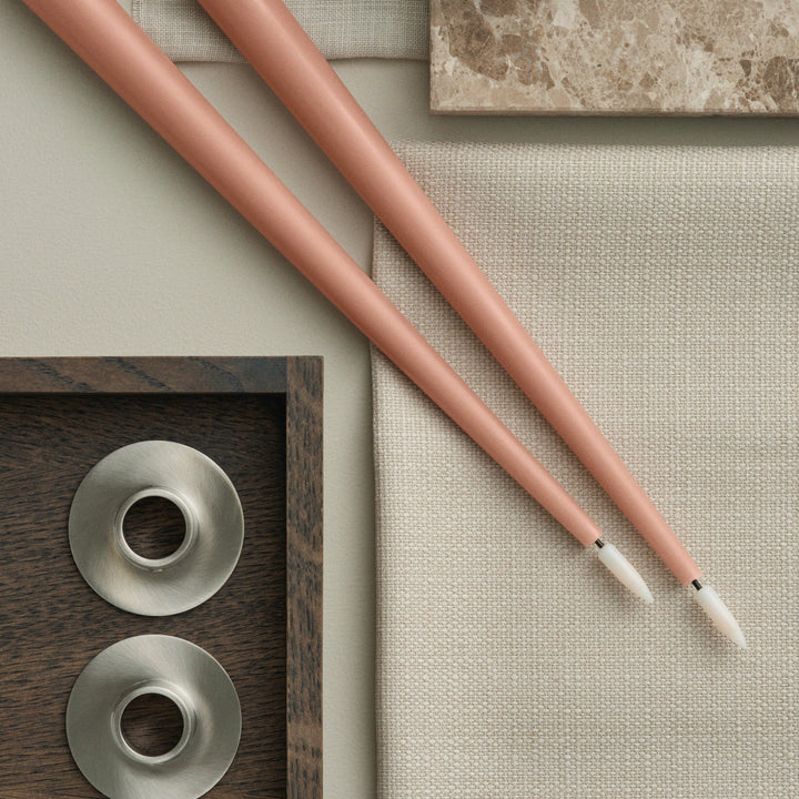 ESTER & ERIK Candle Holder, Matt Silver (Set of 2)