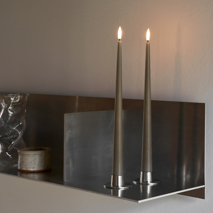 ESTER & ERIK Candle Holder, Matt Silver (Set of 2)