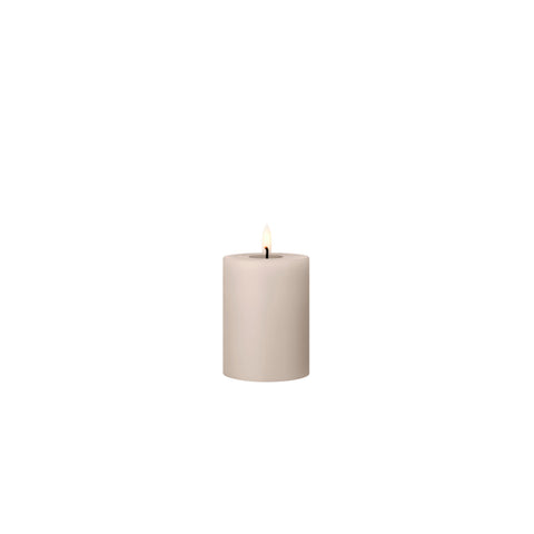ESTER & ERIK LED Pillar Candle, 10cm, Linen Grey