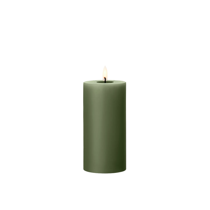 ESTER & ERIK LED Pillar Candle, 15cm, Green Soil