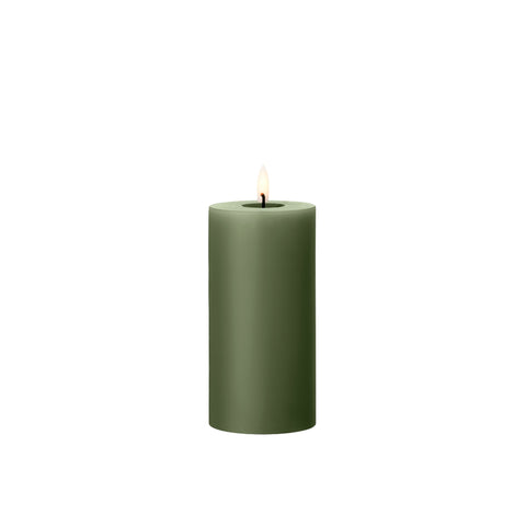 ESTER & ERIK LED Pillar Candle, 15cm, Green Soil