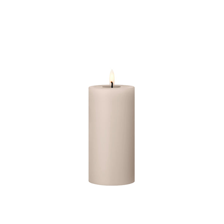 ESTER & ERIK LED Pillar Candle, 15cm, Linen Grey