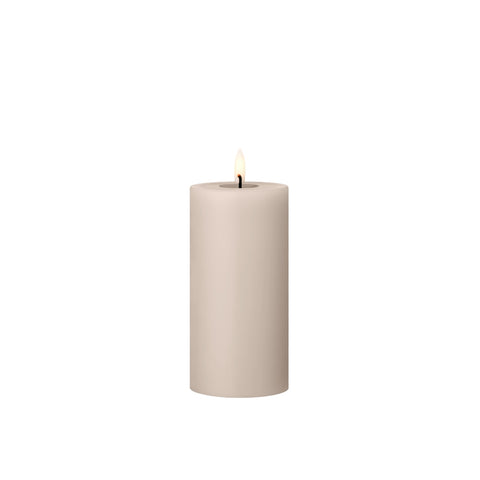 ESTER & ERIK LED Pillar Candle, 15cm, Linen Grey