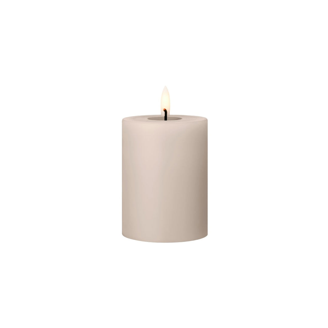 ESTER & ERIK LED Pillar Candle, 15cm, Linen Grey