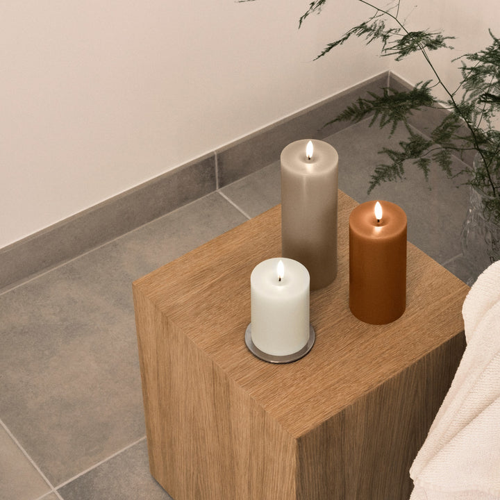 ESTER & ERIK LED Pillar Candle, 15cm, Nougat Note