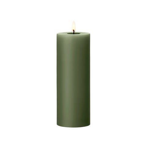 ESTER & ERIK LED Pillar Candle, 20cm, Green Soil