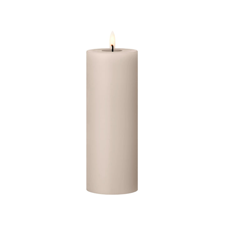 ESTER & ERIK LED Pillar Candle, 20cm, Linen Grey