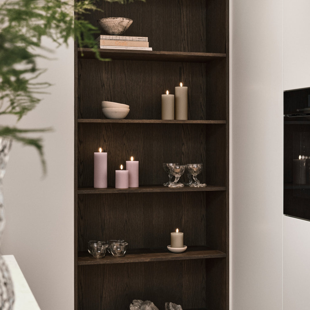 ESTER & ERIK LED Pillar Candle, 20cm, Linen Grey