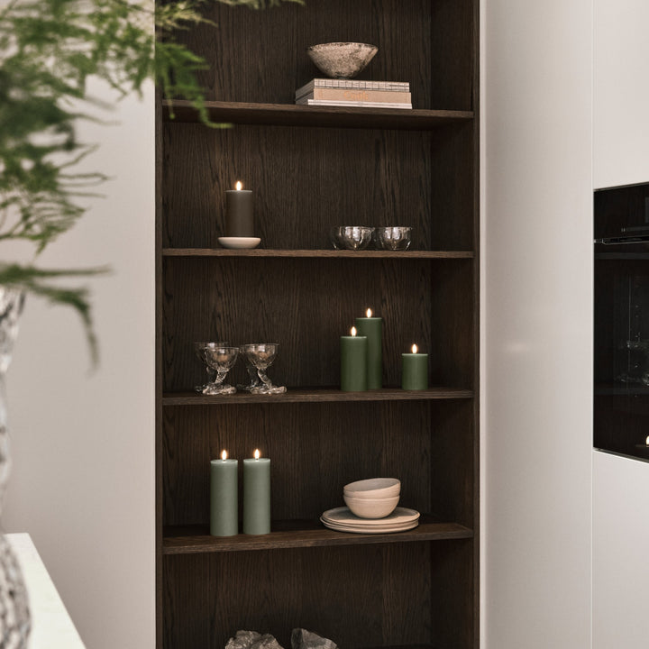 ESTER & ERIK LED Pillar Candle, 20cm, Green Soil