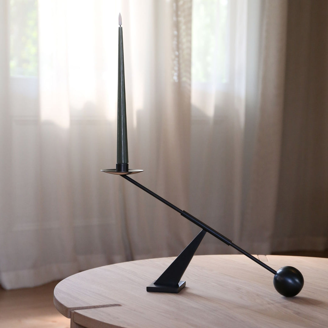 ESTER & ERIK LED Taper Candle, 30cm, Green Soil (Set of 2)