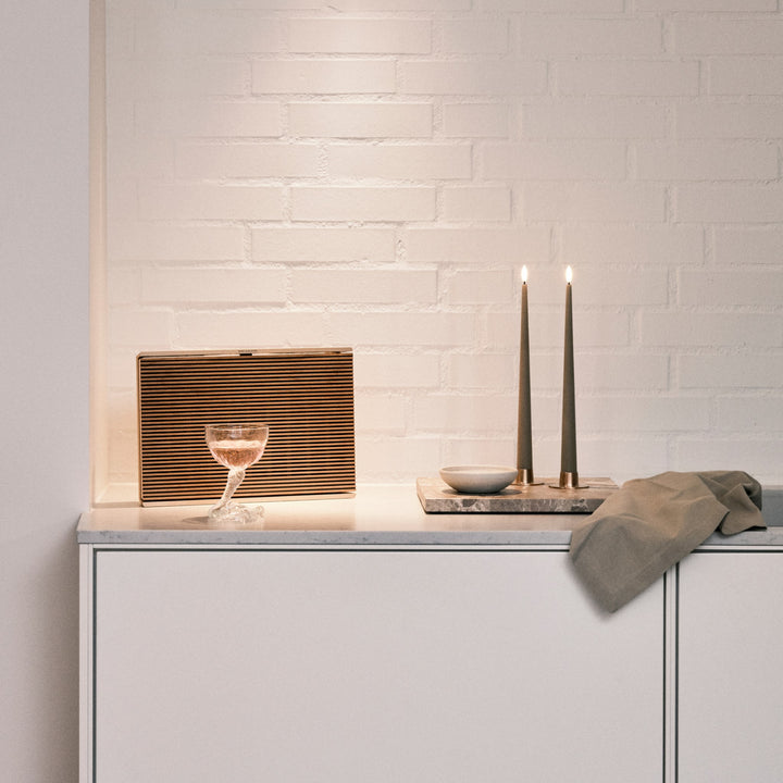 ESTER & ERIK LED Taper Candle, 30cm, Green Soil (Set of 2)