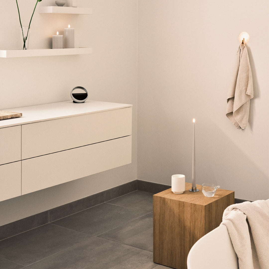 ESTER & ERIK LED Taper Candle, 30cm, Linen Grey (Set of 2)