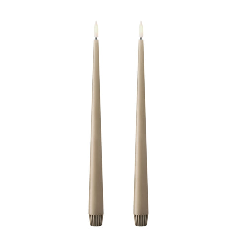 ESTER & ERIK LED Taper Candle, 30cm, Nougat Note (Set of 2)