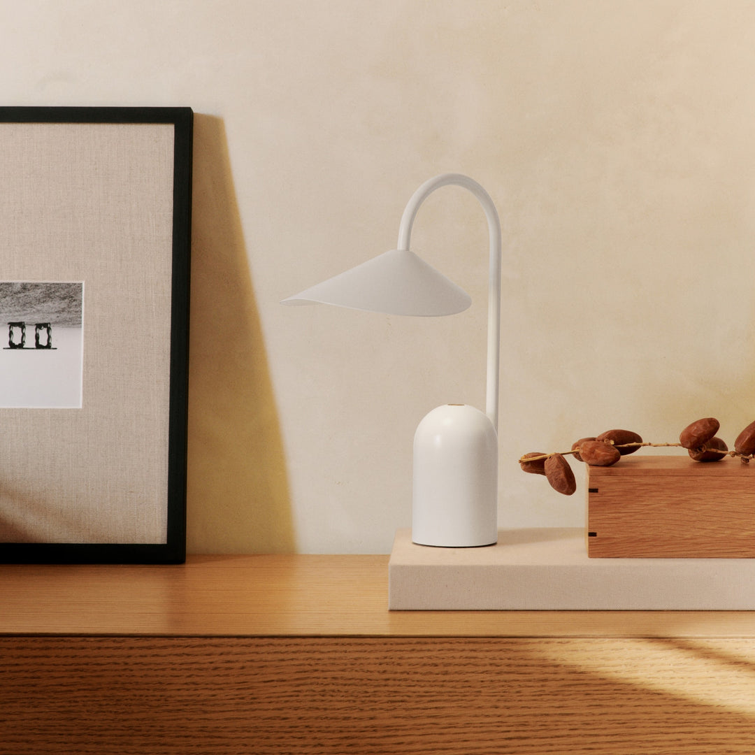 FERM LIVING Arum Portable Lamp, White