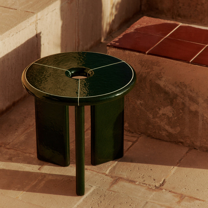 FERM LIVING Deya Side Table D47cm, Dark Green