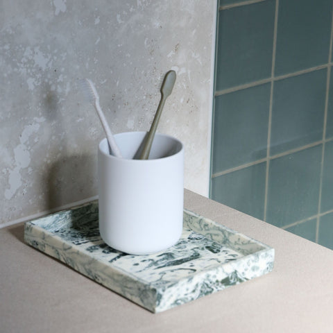 FERM LIVING Mist Tray, 15x20cm, Emerald Off-white