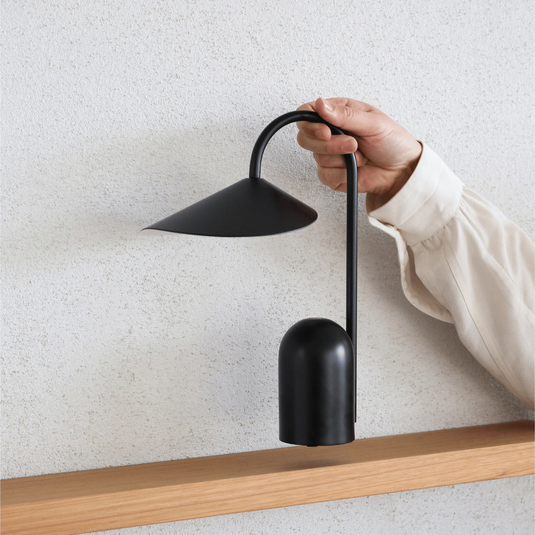 FERM LIVING Arum Portable Lamp, Black