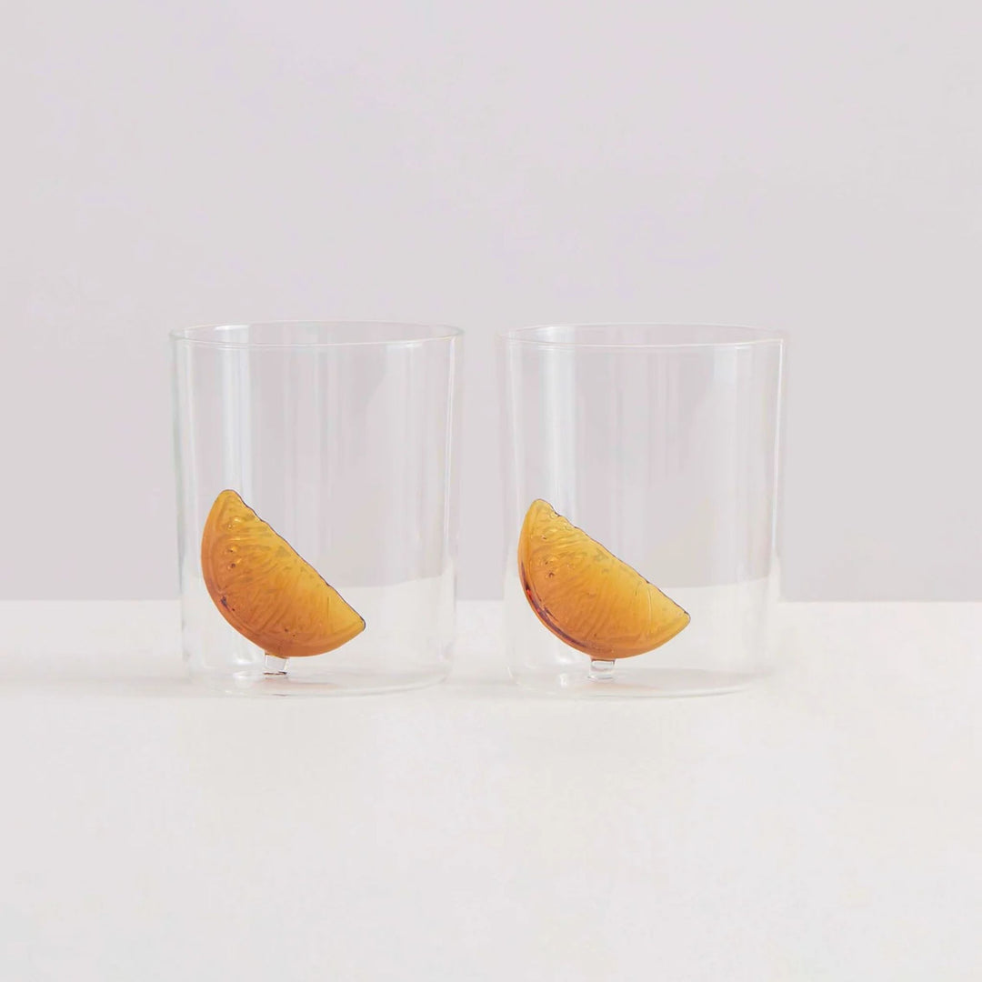 MAISON BALZAC Apéritif Gobelets, Clear/Amber (Set of 2)
