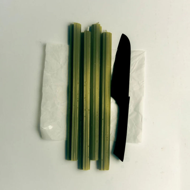 MAISON BALZAC Celery Stick Chandelles, Pistachio Green (Set of 4)