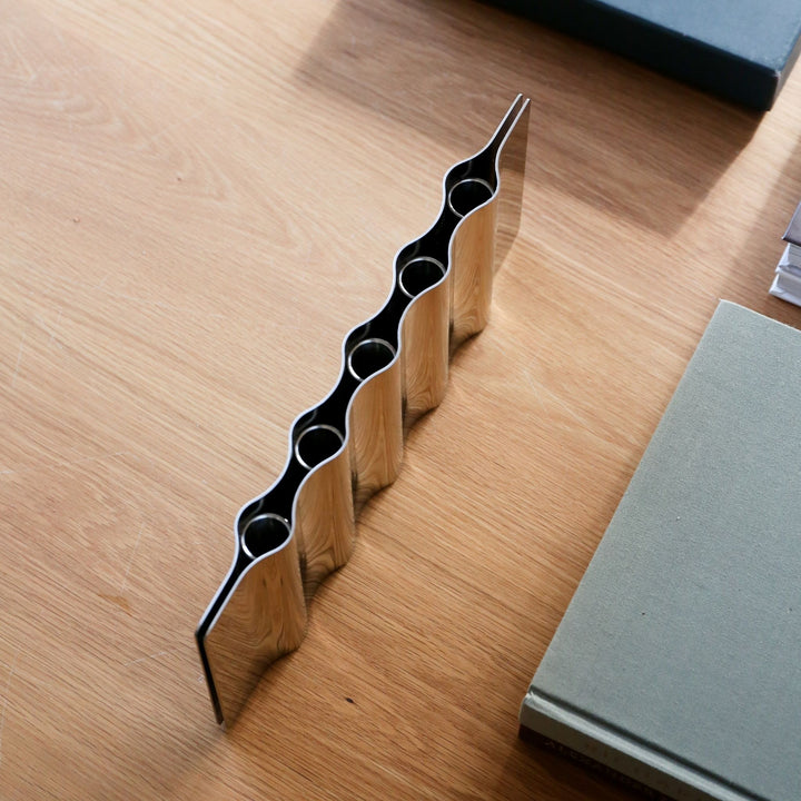 NEW WORKS Ripply Candle Holder, Stainless Steel