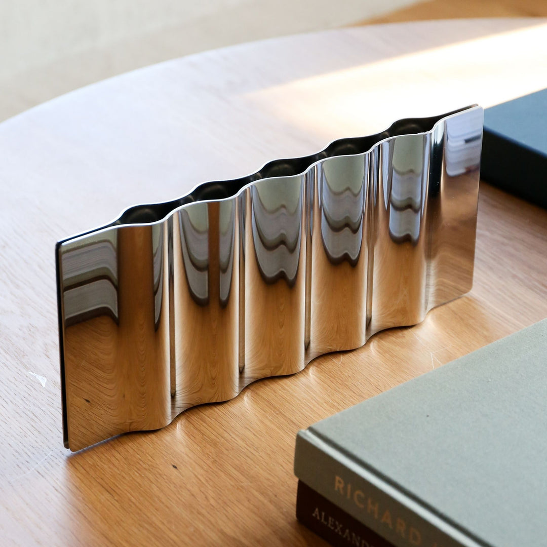 NEW WORKS Ripply Candle Holder, Stainless Steel
