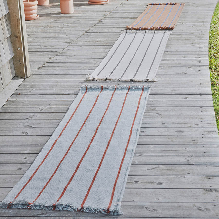OYOY Lina Recycled Runner, Dusty Blue, 220x62cm
