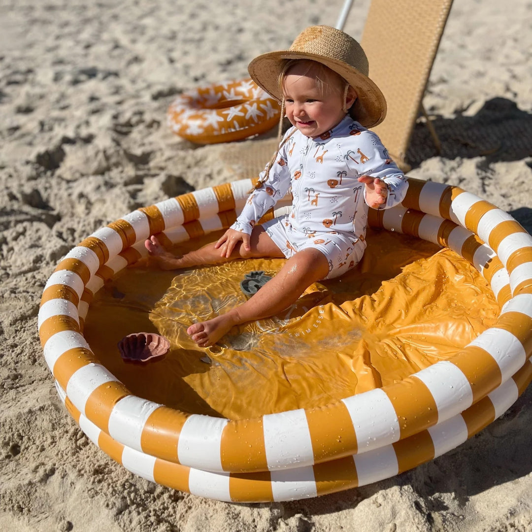 SWIM ESSENTIALS Inflatable Kids Pool, 100cm, Yellow Stripes